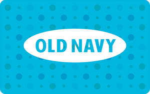 Old Navy 禮品卡，帶有藍色圓點圖案和白色橢圓標誌。 — 海軍藍 壁紙