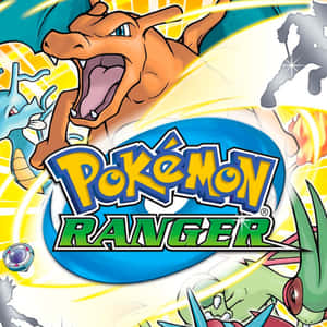 Pokémon Ranger 遊戲封面，包含噴火龍和其他寶可夢的戰鬥場面。