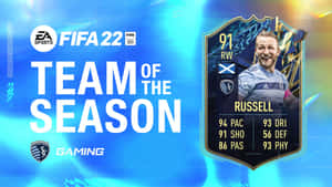 Russell的FIFA 22 Team of the Season球員卡，附有統計數據和蘇格蘭國旗。 — 運動 壁紙
