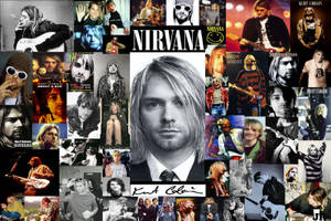 來自Nirvana樂隊時代的Kurt Cobain照片拼貼 — 涅槃 壁紙