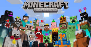 Minecraft Xbox 360 Edition宣傳圖片，帶有像素角色。 — 我的世界迷因 壁紙