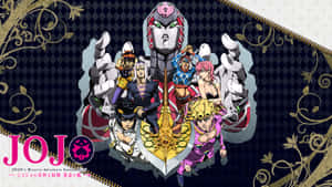 JoJo's Bizarre Adventure Golden Wind 的動漫角色穿著色彩繽紛的服裝，戲劇性地擺出姿勢。 — 薩瓦托雷·菲拉格慕 壁紙