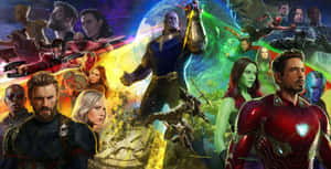 Marvel 超級英雄和反派在宇宙戰鬥場景中。 — 漫威復仇者聯盟 壁紙