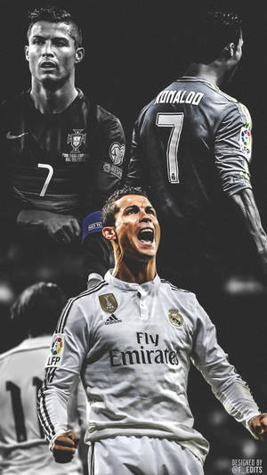 克里斯蒂亞諾·羅納度身穿皇家馬德里7號足球球衣慶祝。 — Cr7 壁紙