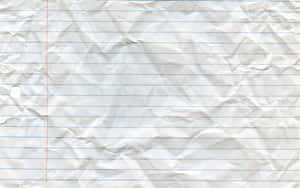 皺摺的白色橫線筆記本紙張，帶有藍色線條和紅色邊距線。 — Old Paper 壁紙