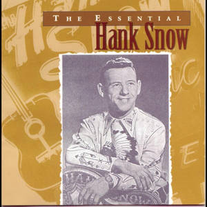 Hank Snow 的專輯封面，金色背景上帶有微笑肖像和吉他圖形。 — 音樂 壁紙