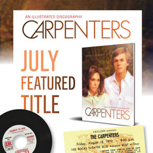 Carpenters 音樂宣傳，包含專輯封面黑膠唱片和演唱會門票。 — 書本美學 壁紙