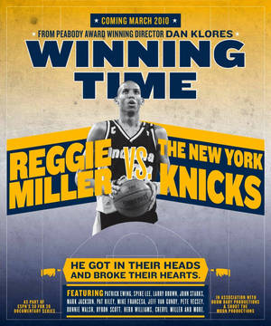 Reggie Miller籃球海報，用於《Winning Time》紀錄片。 — Motorola Razr Ultra 2025 壁紙