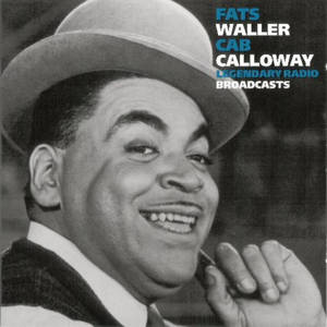 Fats Waller 在復古電台廣播封面上戴著軟呢帽和西裝微笑。 — 音樂 壁紙