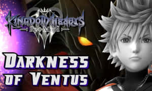 《王國之心 ReMind》角色 Ventus 以發光的眼睛面對黑暗。