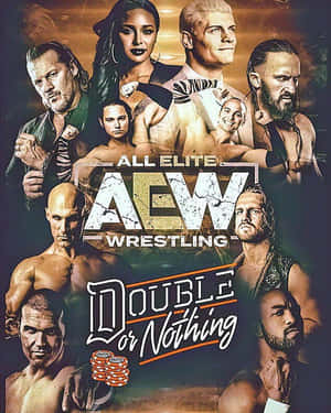 AEW Double or Nothing的宣傳海報， featuring 摔角手和撲克籌碼。 — 4:5 壁紙