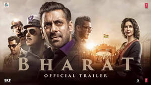 電影《Bharat》的海報，演員與印度門在夕陽下。