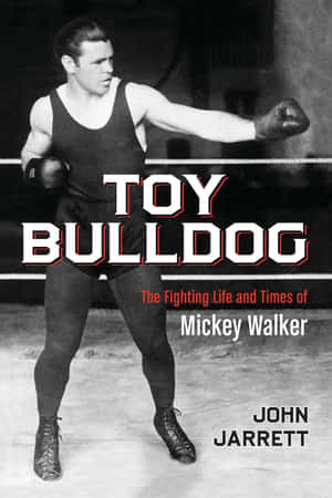 拳擊手 Mickey Walker 在拳擊擂台上擺出戰鬥姿勢，並帶有書名疊加。 — 拳擊 壁紙