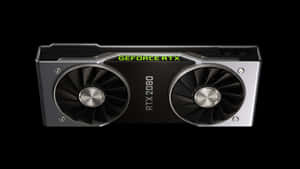 NVIDIA GeForce RTX 2080顯示卡，配備雙風扇和綠色標誌。 — 4K 遊戲 壁紙