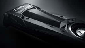 黑色 Titan X 顯示卡的特寫，採用棱角設計和發光飾邊。 — 4K 遊戲 壁紙