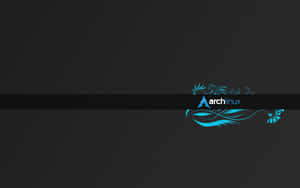深灰色背景上帶有藍色花卉漩渦的 Arch Linux 標誌。 — Lexus 標誌 壁紙