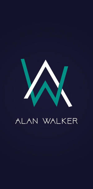 Alan Walker標誌，在深藍色背景上以白色和藍綠色風格化的AW。 — Off white 標誌 壁紙