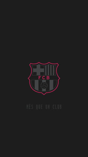 巴塞隆納足球會徽章及格言 Més Que Un Club 在黑色背景上