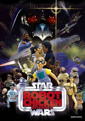 在Robot Chicken惡搞海報中，星際大戰角色化身為木偶。 — 機器人 壁紙