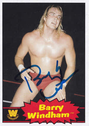 簽名交換卡上的WWE摔角手Barry Windham穿著紅色短褲。 — 運動 壁紙