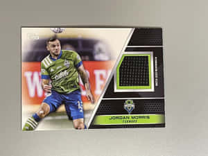 Jordan Morris 的足球交換卡，帶有比賽用球衣貼片。 — 足球 壁紙