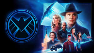S.H.I.E.L.D.英雄以發光藍色能量效果擺出動作姿態。 — 盾之勇者 壁紙