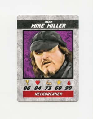 摔角手 Mike Miller 卡片，附有統計數據和紫色背景。 — 運動 壁紙
