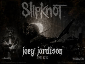 Slipknot 樂隊成員 Joey Jordison 帶有骷髏頭和舞台裝備，採用黑暗粗糙的設計。 — 喬伊·喬迪森 壁紙