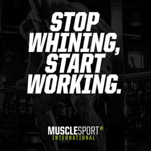 健身房勵志海報，文字為 stop whining start working — 簡約 壁紙