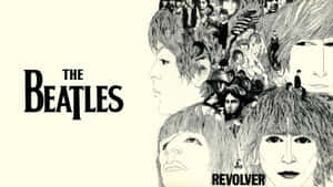 The Beatles Revolver 專輯封面插圖，頭髮中有臉孔。 — 披頭四 壁紙