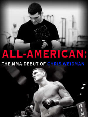 Chris Weidman MMA 首秀海報，包含訓練和比賽場景。 — 運動 壁紙