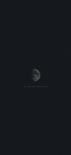 黑暗天空中的月牙與文字fly me to the moon — 月光 壁紙