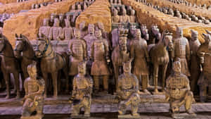 兵馬俑在考古發掘現場排列成行。 — 死亡騎士 壁紙