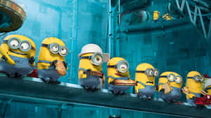 Minions在未來實驗室環境中吃三明治。 — 酷炫霓虹 壁紙