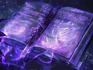 一本發光的神秘書本，帶有發光的紫色能量和奧術符號。 — 斑馬 壁紙