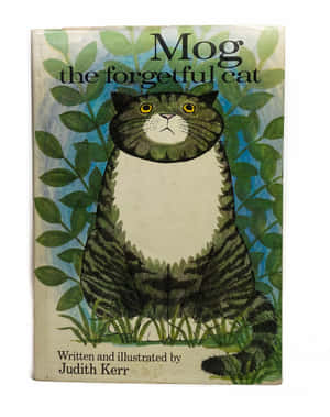 Judith Kerr 所著《Mog the Forgetful Cat》的封面，展示樹葉中的虎斑貓。 — 4:5 壁紙