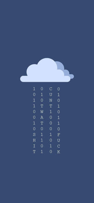 雲下著二進位數字雨，形成單詞代碼 — iPhone 15 Pro 壁紙