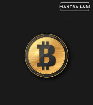 一枚金色比特幣，帶有電路設計，置於黑色背景上。 — 小米 Mix Flip 2 壁紙
