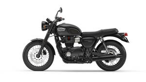 啞光黑色 Triumph Bonneville 摩托車攝影棚拍攝 — 酷黑 壁紙
