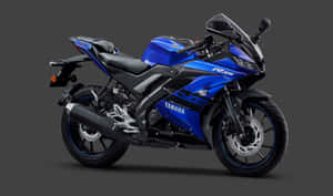 工作室拍攝的藍黑Yamaha R15運動機車。 — 低調 壁紙