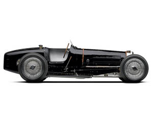 白色背景上黑色復古開輪賽車的側視圖 — Bugatti iPhone 壁紙