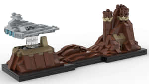 LEGO Star Destroyer飛越沙漠峽谷景觀 — 酷炫星際大戰 壁紙