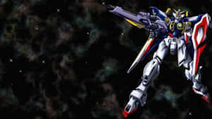 動畫機甲機器人在星空星雲中發射武器 — 機動戰士鋼彈 壁紙