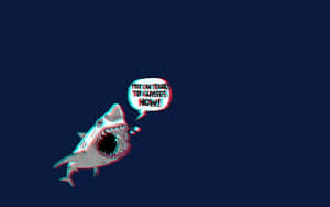卡通鯊魚大叫戴上3D眼鏡 — 多色 壁紙
