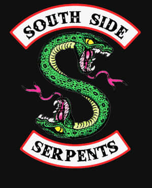 綠色蛇標誌，黑色背景上帶有 'South Side Serpents' 文字。 — 4:5 壁紙