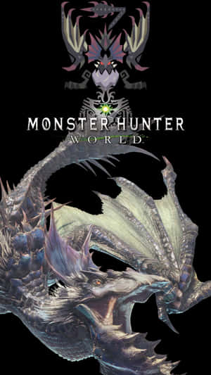 來自Monster Hunter World的兇猛巨龍，擁有發光的眼睛和尖刺鱗片。 — 魔物獵人 世界 壁紙