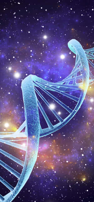 DNA螺旋漂浮在色彩繽紛的星空星雲中 — Galaxy A16 壁紙