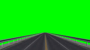 帶有綠色螢幕背景的空高速公路的數位渲染。 — 道路 壁紙