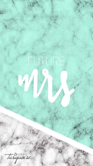 青綠色和白色大理石背景，帶有「future mrs」文字。 — 淺綠色系 壁紙