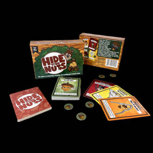 棋盤遊戲 Hide Your Nuts，卡片和籌碼在黑色背景上。 — 黑色 壁紙